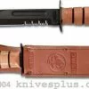 Ka-Bar Knives KABAR Knife, USMC Part Serrated With Leather Sheath, KA-1218