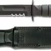 Ka-Bar Knives KA-1257, KA-BAR Short Black Utility, Part Serrated Edge, Leather