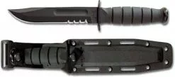 Ka-Bar Knives KA-1259, KA-BAR Short Black Utility, Part Serrated Edge, Synthetic Sheath