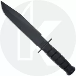 Ka-Bar Knives KA-BAR Black Fighter - 1269 - Plain Edge Clip Point - Black Kraton G - USA Made