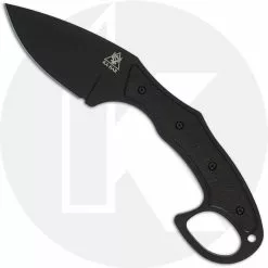 Ka-Bar Knives KABAR TDI Pocket Strike 2491 - Compact EDC Fixed Blade - Black Drop Point - Black Nylon / Fiberglass With Ring Pommel