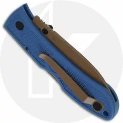 Ka-Bar Knives KABAR Dozier D2 Folding Hunter 4062D2 - Value Priced EDC - Dark Tan D2 Drop Point - Blue Zytel - Lock Back Folder -Benchmade Knives Shop KA 4062D2 CLOSED BACK