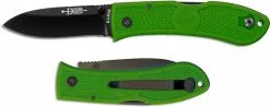 Ka-Bar Knives KABAR Dozier Folding Hunter 4062KG - Bob Dozier EDC - Black Drop Point - Kelly Green Zytel - Lockback Folder