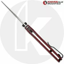 Benchmade Knives MODIFIED Benchmade Mini Bugout Red Dragon 533 Knife - Satin Blade - Rit Dyed Handle - KP Black Thumbstud & Standoffs -Benchmade Knives Shop KP 533 3 BACK OPEN LOGO