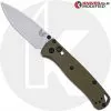 Benchmade Knives MODIFIED Benchmade Bugout 535 + AWT OD Green Aluminum Scales + KP Black Thumbstud & Standoffs