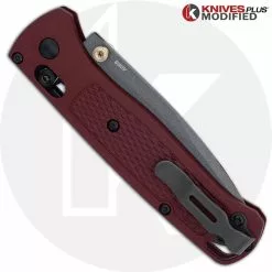 Benchmade Knives MODIFIED Benchmade Bugout 535GRY-1 Knife - Blood Red Rit Dye Handle -Benchmade Knives Shop KP 535GRY1 1 CLOSED BACK 2