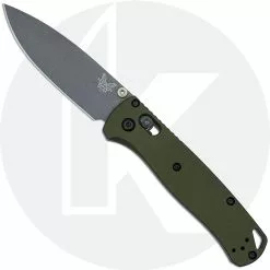 Benchmade Knives MODIFIED Benchmade Bugout 535GRY-1 Knife + AWT OD Green Aluminum Scales