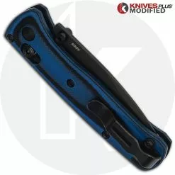 Benchmade Knives MODIFIED Benchmade Mini Bugout 533BK Knife + KP Contoured Black / Cobalt Blue G10 Scales -Benchmade Knives Shop KP BLUEMINIBUGOUT CLOSED BACK