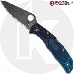 Spyderco Knives MODIFIED Spyderco K390 Endela Knife - Acid Stonewash - Heat Color Hardware - Rit Dye Fade
