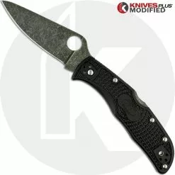 Spyderco Knives MODIFIED Spyderco Endela Knife - Acid Stonewash - Black Handle