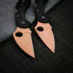 Spyderco Knives MODIFIED Spyderco Dragonfly 2 Knife - CopperWash - Black Handle -Benchmade Knives Shop KP C28FPWCBK2 3 BACKGROUND
