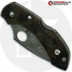 Spyderco Knives MODIFIED Spyderco Dragonfly 2 - ACID WASH - Zome Green Handle -Benchmade Knives Shop KP C28POR2 3 2 NEW CLOSED FRONT LOGO