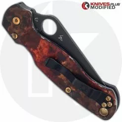 Spyderco Knives MODIFIED Spyderco Paramiliary 2 Knife - Black DLC - AWT Custom Anodized Scales - Bronze Titanium Hardware -Benchmade Knives Shop KP C81 AWT CUSTOM1 CLOSED BACK 1