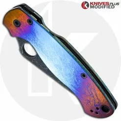 Spyderco Knives MODIFIED Spyderco Para Military 2 Knife With Acid Stonewash + KP Super Nova Titanium Scales + All Black Hardware 10 Spyderco Knives MODIFIED Spyderco Para Military 2 Knife With Acid Stonewash + KP Super Nova Titanium Scales + All Black Hardware -Benchmade Knives Shop KP C81GP2 1 CLOSED FRONT