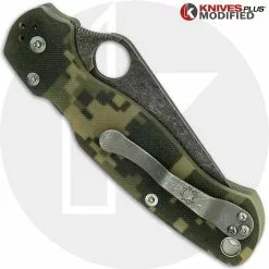 Spyderco Knives MODIFIED Spyderco Para Military 2 - Acid Stonewash - Digital Camo G10 -Benchmade Knives Shop KP C81GPCMO2 1 NEW CLOSED BACK LOGO