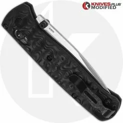 Benchmade Knives MODIFIED Benchmade Bugout 535 Knife + KP Damascus Pattern Carbon Fiber Scales + KP Black Thumbstud & Standoffs -Benchmade Knives Shop KP CARBON BUGOUT CLOSED BACK