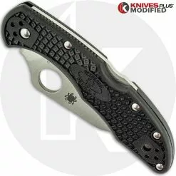 Spyderco Knives MODIFIED Spyderco Delica 4 Knife - Federal 2.5 Inch Regrind - Satin Blade -Benchmade Knives Shop KP DELICA 66 CLOSED FRONT LOGO