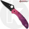 Spyderco Knives MODIFIED Spyderco S30V Delica Knife - Black TiCN Blade - Purple Fade