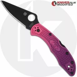 Spyderco Knives MODIFIED Spyderco S30V Delica Knife - Black TiCN Blade - Purple Fade