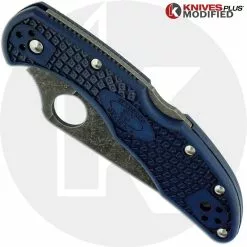 Spyderco Knives MODIFIED Spyderco Delica 4 - Youre My Boy Blue - Acid Wash - Regrind - Rit Dyed -Benchmade Knives Shop KP DELICA59 2 NEW CLOSED FRONT LOGO