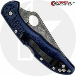 Spyderco Knives MODIFIED Spyderco Delica 4 - Youre My Boy Blue - Acid Wash - Rit Dyed -Benchmade Knives Shop KP DELICA60 2 NEW CLOSED BACK LOGO