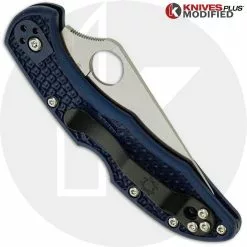 Spyderco Knives MODIFIED Spyderco Delica 4 - Youre My Boy Blue - Satin - Rit Dyed -Benchmade Knives Shop KP DELICA61 2 NEW CLOSED BACK LOGO