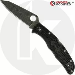 Spyderco Knives MODIFIED Spyderco Endura 4 - Acid Stonewash - Regrind - Black Handle