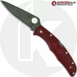 Spyderco Knives MODIFIED Spyderco Endura 4 - The Ron Burgundy - Acid Wash - Rit Dyed Handle