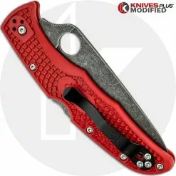 Spyderco Knives MODIFIED Spyderco Endura 4 - The Red Dragon - Acid Wash - Rit Dyed Handle -Benchmade Knives Shop KP ENDURA8 NEW NEW CLOSED BACK LOGO