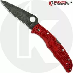 Spyderco Knives MODIFIED Spyderco Endura 4 - The Red Dragon - Acid Wash - Rit Dyed Handle