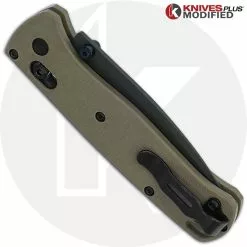 Benchmade Knives MODIFIED Benchmade Bugout 535 Knife + KP Desert Tan G10 Scales + KP Black Thumbstud & Standoffs + Cobalt Kinetics Green Cerakote -Benchmade Knives Shop KP GREENBLADEFDEHANDLE CLOSED BACK