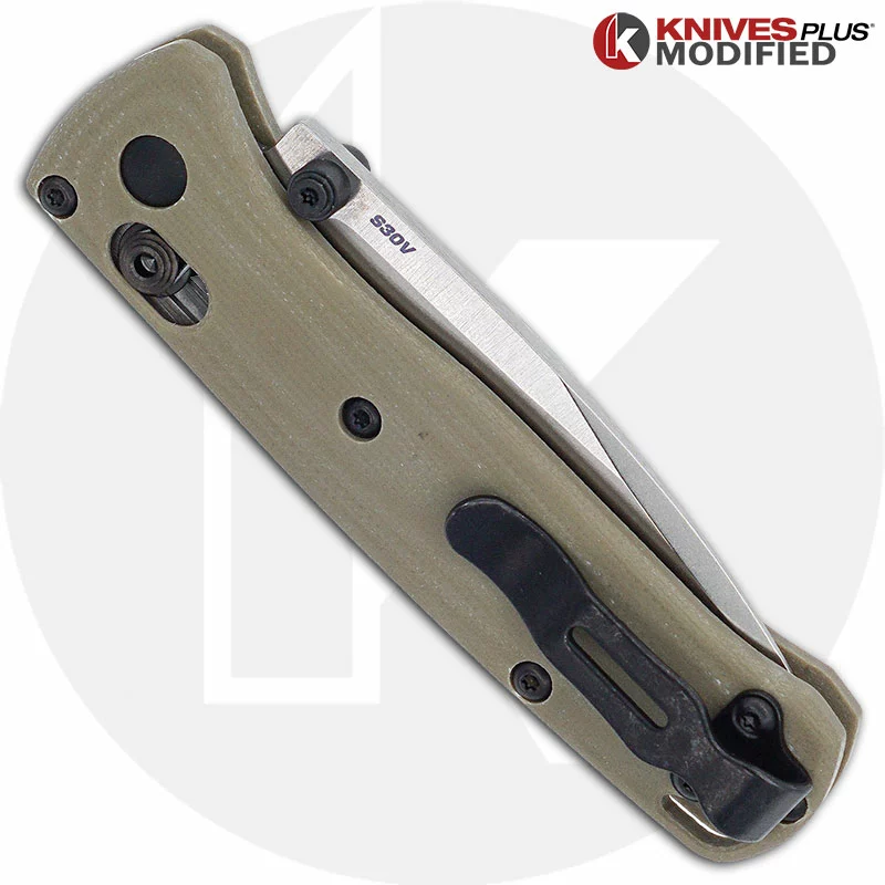 Benchmade Knives MODIFIED Benchmade Mini Bugout 533 Knife + KP Contoured Desert Tan G10 Scales + KP Black Thumbstud & Standoffs 3 Benchmade Knives MODIFIED Benchmade Mini Bugout 533 Knife + KP Contoured Desert Tan G10 Scales + KP Black Thumbstud & Standoffs - Image 3