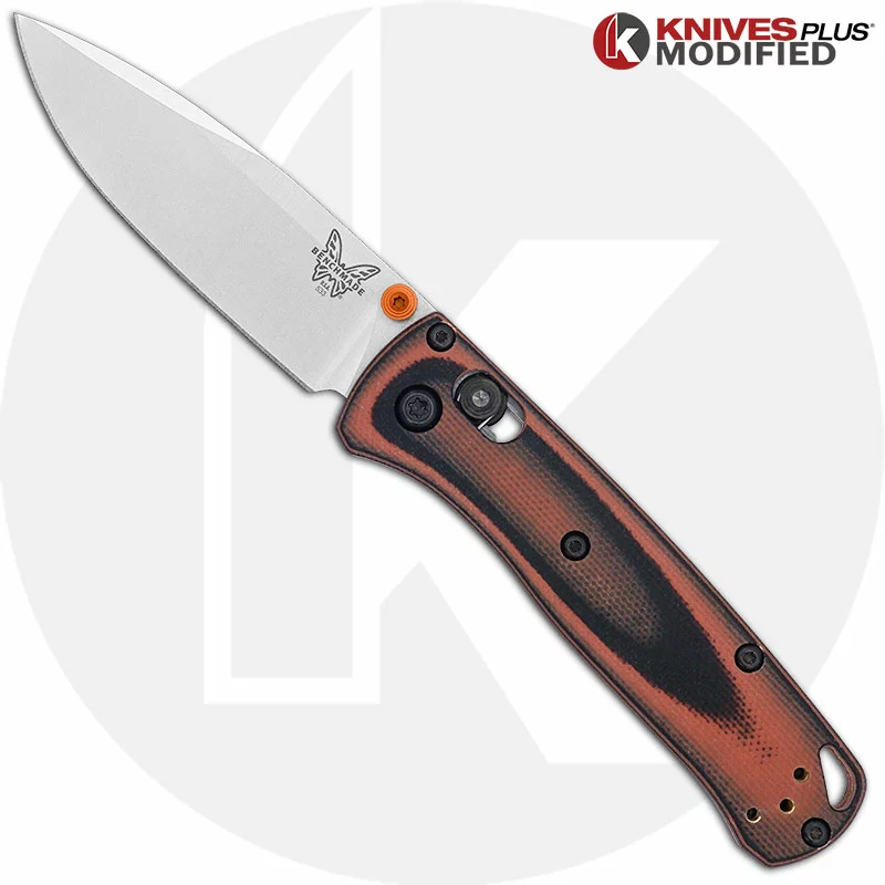 Benchmade Knives MODIFIED Benchmade Mini Bugout 533 Knife + KP Contoured Black / Orange G10 Scales 1 Benchmade Knives MODIFIED Benchmade Mini Bugout 533 Knife + KP Contoured Black / Orange G10 Scales