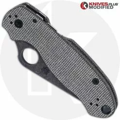 Spyderco Knives MODIFIED Spyderco Para 3 Knife With Acid Stonewash Blade + KP Dark Brown Micarta Scales + All Black Hardware 10 Spyderco Knives MODIFIED Spyderco Para 3 Knife With Acid Stonewash Blade + KP Dark Brown Micarta Scales + All Black Hardware -Benchmade Knives Shop KP PARA3 5 CLOSED FRONT DRY