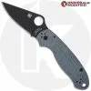 Spyderco Knives MODIFIED Spyderco Para 3 Black DLC Knife + KP Denim Micarta Scales