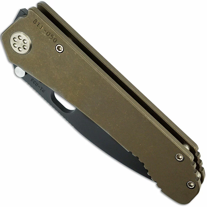 Medford Knife And Tool Medford 187 DP Knife - Black PVD Drop Point - Bronze Anodized Titanium - Frame Lock Folder - USA Made 2 Medford Knife And Tool Medford 187 DP Knife - Black PVD Drop Point - Bronze Anodized Titanium - Frame Lock Folder - USA Made - Image 2