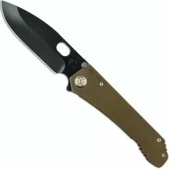 Medford Knife And Tool Medford 187 DP Knife - Black PVD Drop Point - Bronze Anodized Titanium - Frame Lock Folder - USA Made