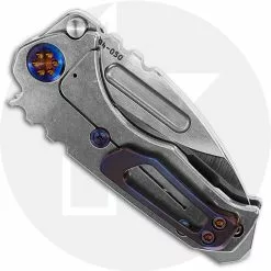 Medford Knife And Tool Medford Micro Praetorian T - Tumbled S35VN Drop Point - Tumbled Titanium Handle - Frame Lock Folder - USA Made -Benchmade Knives Shop MKT 008STD 12 CLOSED BACK