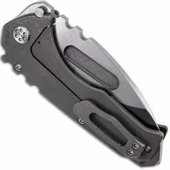 Medford Knife And Tool Medford Praetorian G Knife - Tumbled Drop Point - OD Green G10 And Tumbled Titanium - Frame Lock Folder - USA Made -Benchmade Knives Shop MKT 011 10 CLOSED BACK