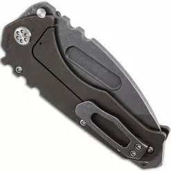 Medford Knife And Tool Medford Praetorian T Knife - Tumbled Tanto - Bronze Anodized Titanium - Frame Lock Folder - USA Made -Benchmade Knives Shop MKT 012 36 CLOSED BACK