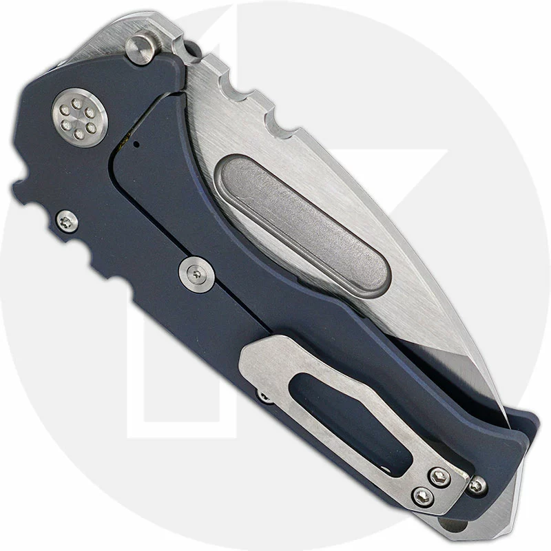 Medford Knife And Tool Medford Praetorian T - Satin S35VN Drop Point - Bead Blast Dark Blue Ti - Frame Lock Folder - USA Made 3 Medford Knife And Tool Medford Praetorian T - Satin S35VN Drop Point - Bead Blast Dark Blue Ti - Frame Lock Folder - USA Made - Image 3
