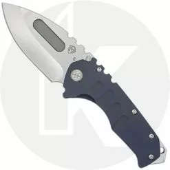 Medford Knife And Tool Medford Praetorian T - Satin S35VN Drop Point - Bead Blast Dark Blue Ti - Frame Lock Folder - USA Made