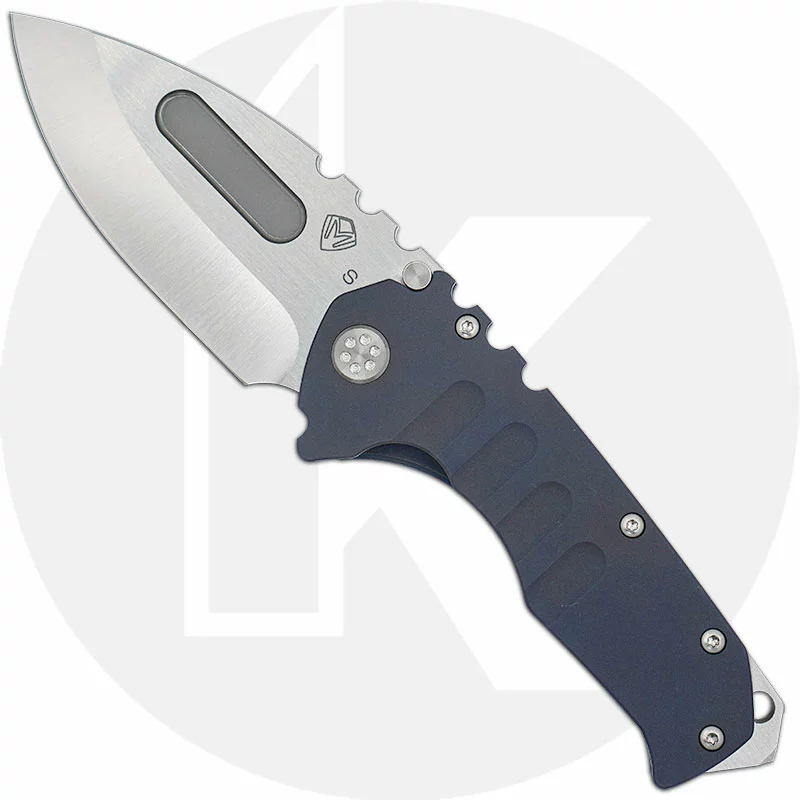 Medford Knife And Tool Medford Praetorian T - Satin S35VN Drop Point - Bead Blast Dark Blue Ti - Frame Lock Folder - USA Made 1 Medford Knife And Tool Medford Praetorian T - Satin S35VN Drop Point - Bead Blast Dark Blue Ti - Frame Lock Folder - USA Made