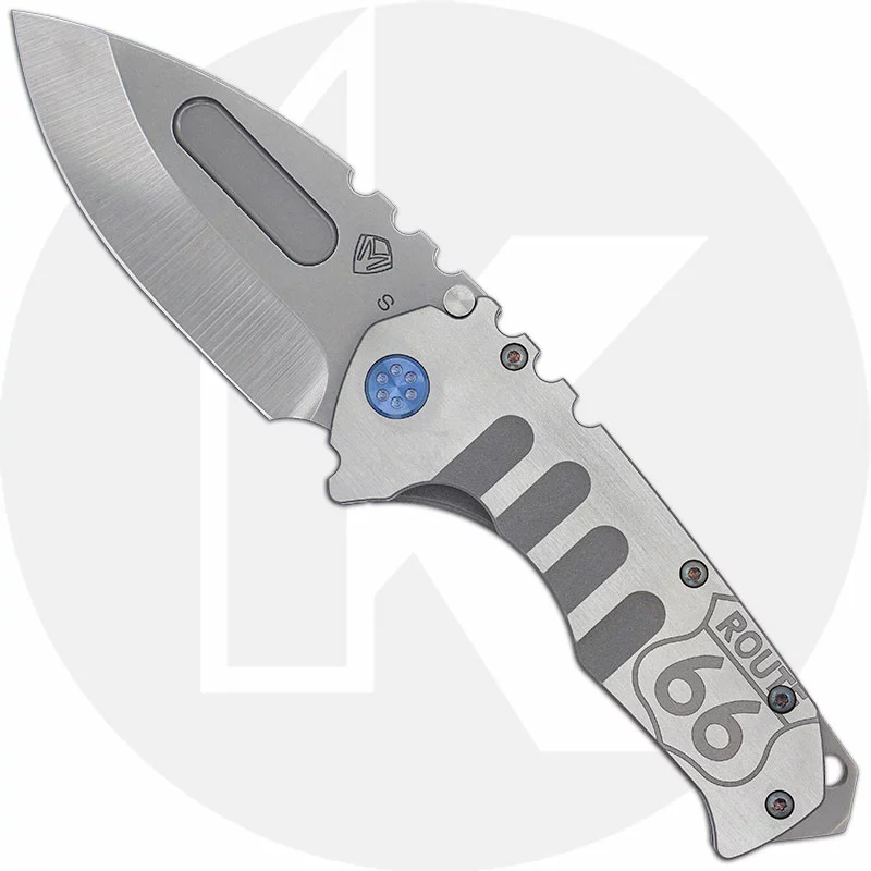 Medford Knife And Tool Medford Praetorian T - Tumbled S35VN Drop Point - Route 66 Ti - Frame Lock Folder - USA Made 1 Medford Knife And Tool Medford Praetorian T - Tumbled S35VN Drop Point - Route 66 Ti - Frame Lock Folder - USA Made