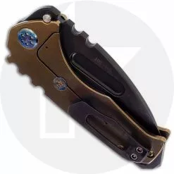 Medford Knife And Tool Medford Praetorian Genesis T - Tumbled PVD S35VN Drop Point - Bronze Ti American Flag Engraved Handle - Frame Lock Folder - USA Made -Benchmade Knives Shop MKT 029SJD 1 CLOSED BACK