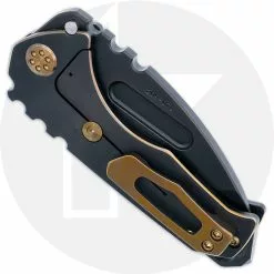 Medford Knife And Tool Medford Praetorian Genesis T - PVD S35VN Tanto - PVD With Bronze Pin Stripe - Frame Lock Folder - USA Made -Benchmade Knives Shop MKT 029SPT 2 CLOSED BACK