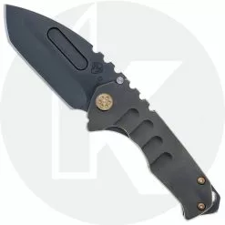 Medford Knife And Tool Medford Praetorian Genesis T - PVD S35VN Tanto - PVD With Bronze Pin Stripe - Frame Lock Folder - USA Made