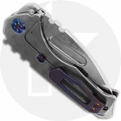 Medford Knife And Tool Medford Praetorian Genesis T - Tumbled S35VN Tanto - Tumbled Titanium Handle - Frame Lock Folder - USA Made -Benchmade Knives Shop MKT 029STT 1 CLOSED BACK