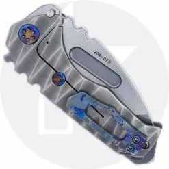 Medford Knife And Tool Medford Praetorian Genesis T - Tumbled S35VN Tanto - Lightning Sculpted Ti - Frame Lock Folder - USA Made -Benchmade Knives Shop MKT 029STT 2 CLOSED BACK