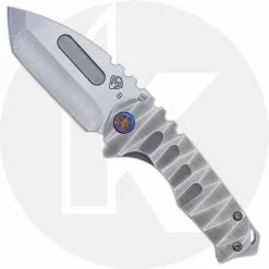 Medford Knife And Tool Medford Praetorian Genesis T - Tumbled S35VN Tanto - Lightning Sculpted Ti - Frame Lock Folder - USA Made